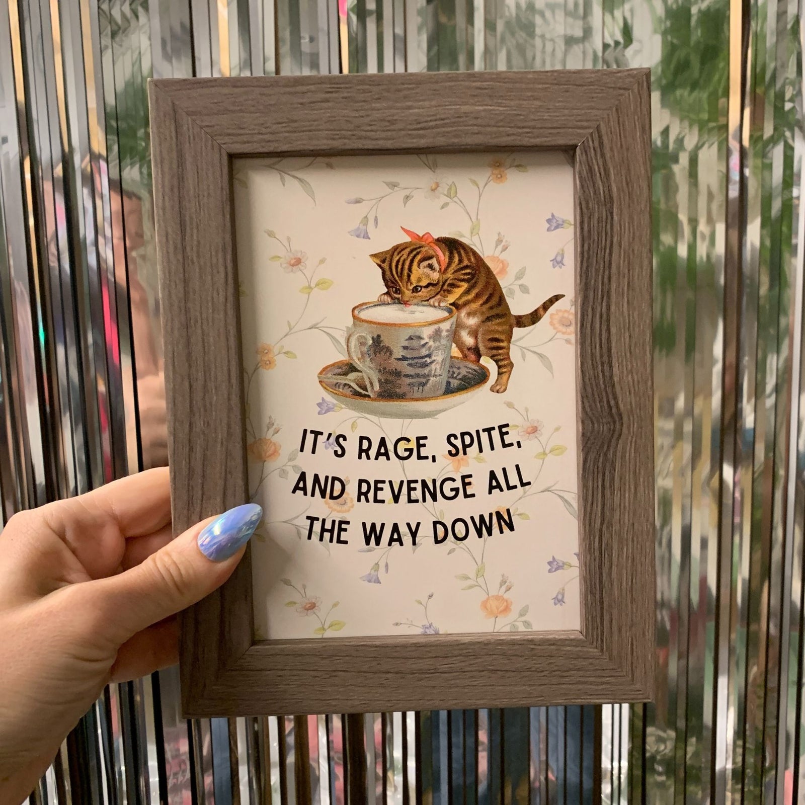 Rage Spite Revenge Vintage Cat Framed Wall Art | GetBullish Original Quote Sign