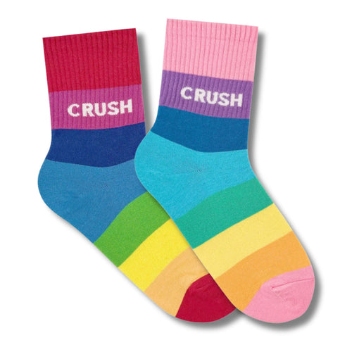 Rainbow Crush Women's Crew Socks [2 Color Shade Options] Size 5-10