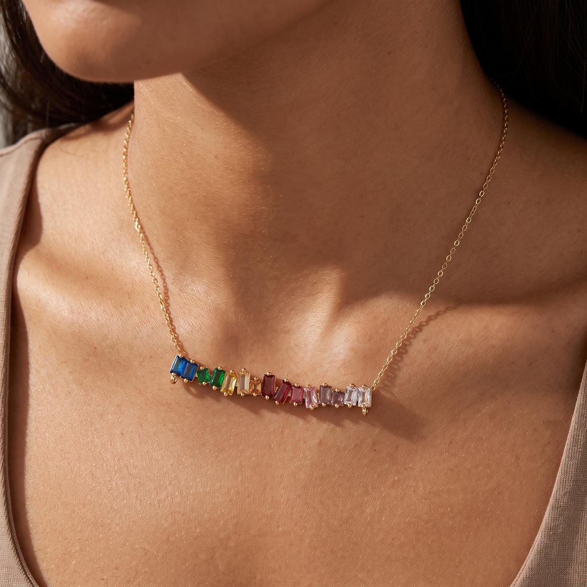 Rainbow Crystal Necklace | Handmade Gemstone Pendant Pride LGBTQ+-The Pretty Jewellery-The Bullish Store