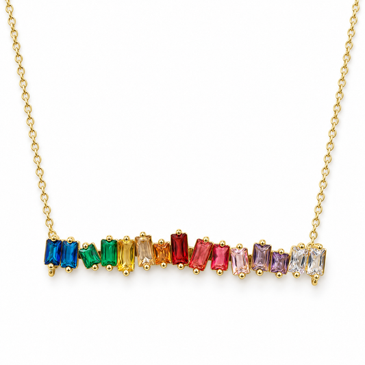 Rainbow Crystal Necklace | Handmade Gemstone Pendant Pride LGBTQ+-The Pretty Jewellery-The Bullish Store
