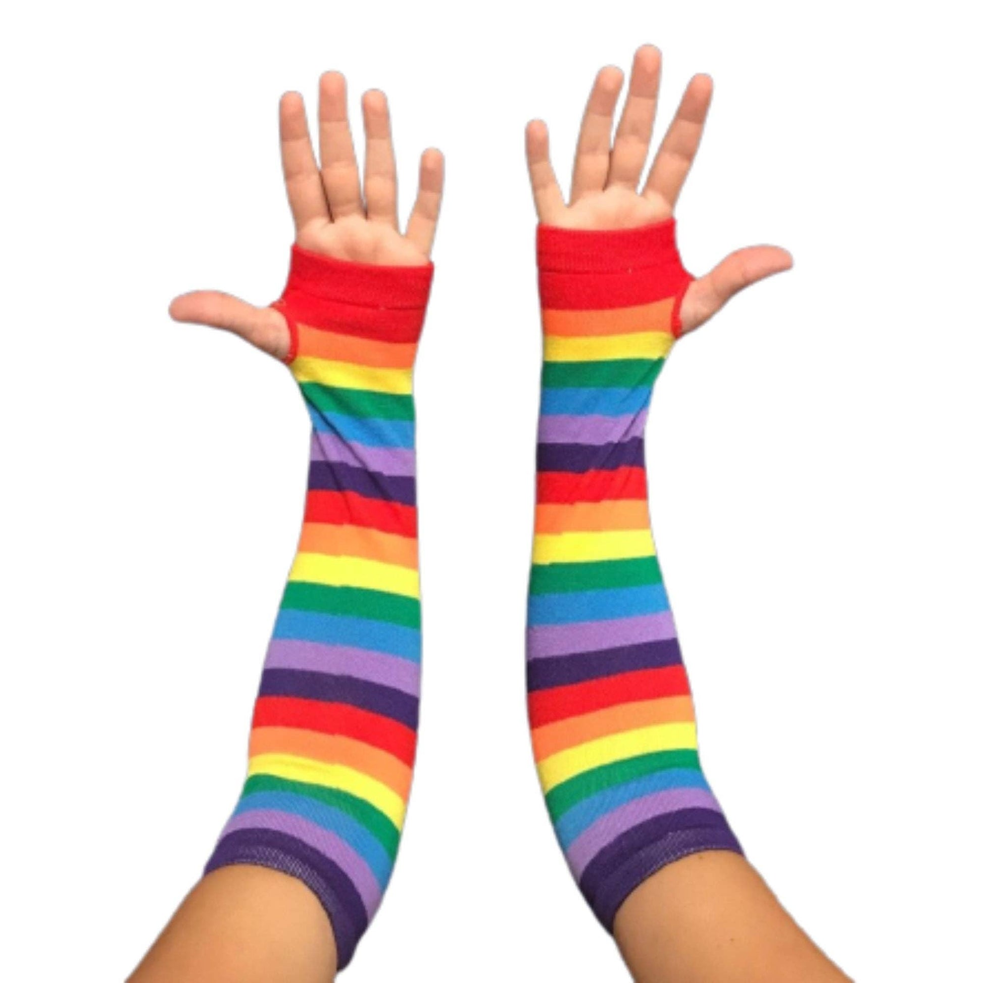 Rainbow Fingerless Gloves | Pride LGBTQ Arm Cover