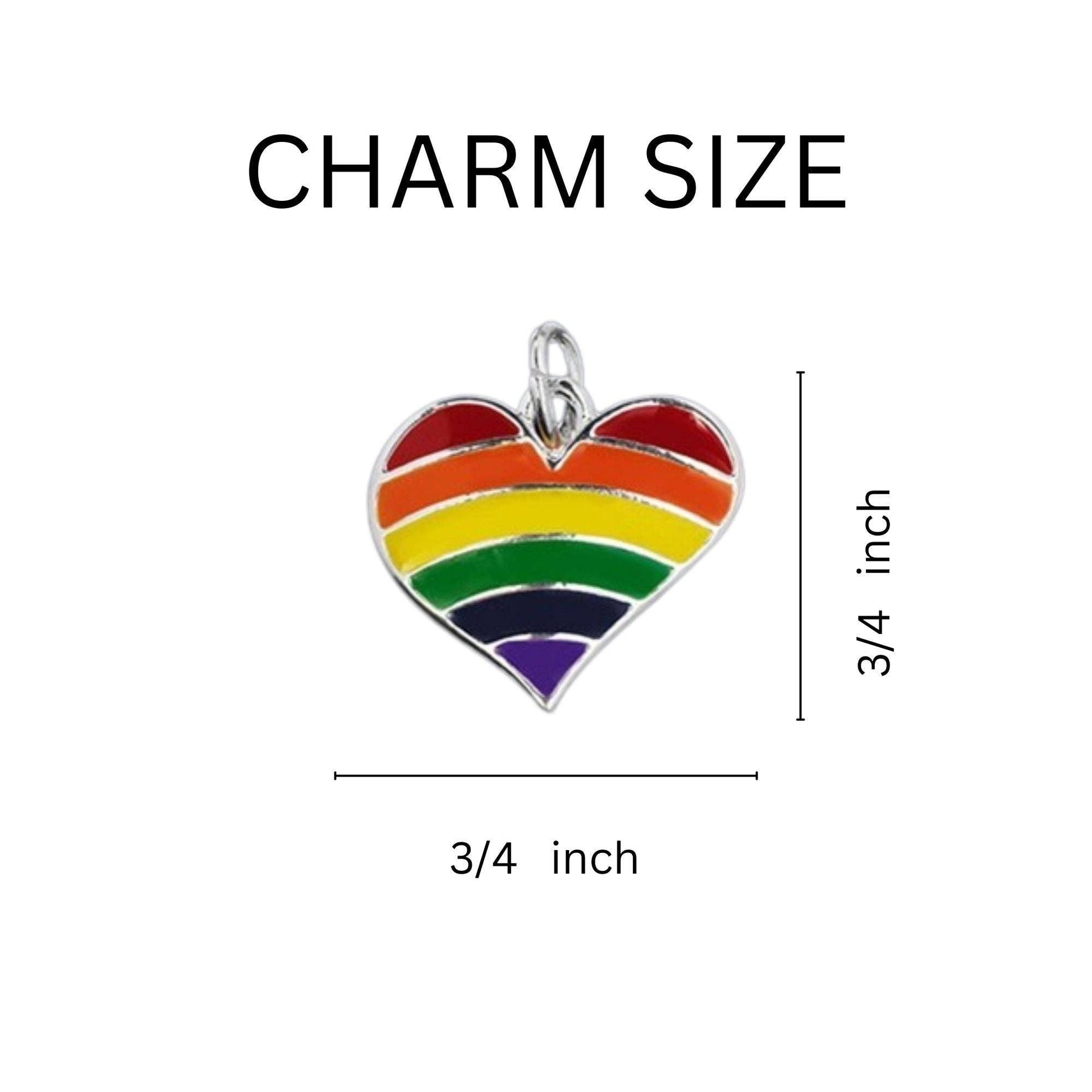 Rainbow Heart Love Is Love Retractable Charm Bracelet | Pride Jewelry Collection