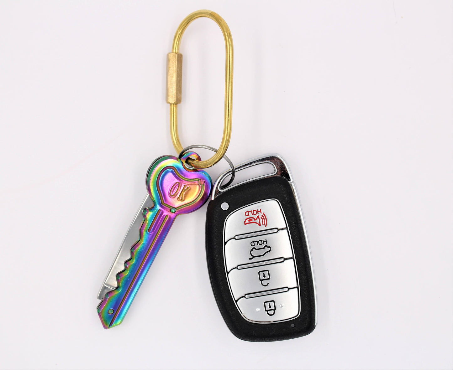 Rainbow Knife Keychain | 'OK' Utility Pocketknife | 2" Blade