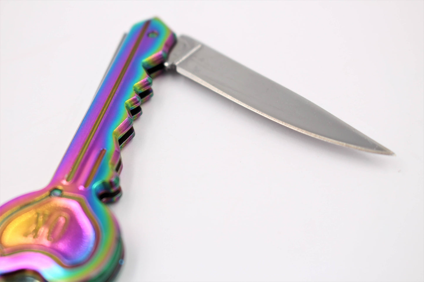 Rainbow Knife Keychain | 'OK' Utility Pocketknife | 2" Blade