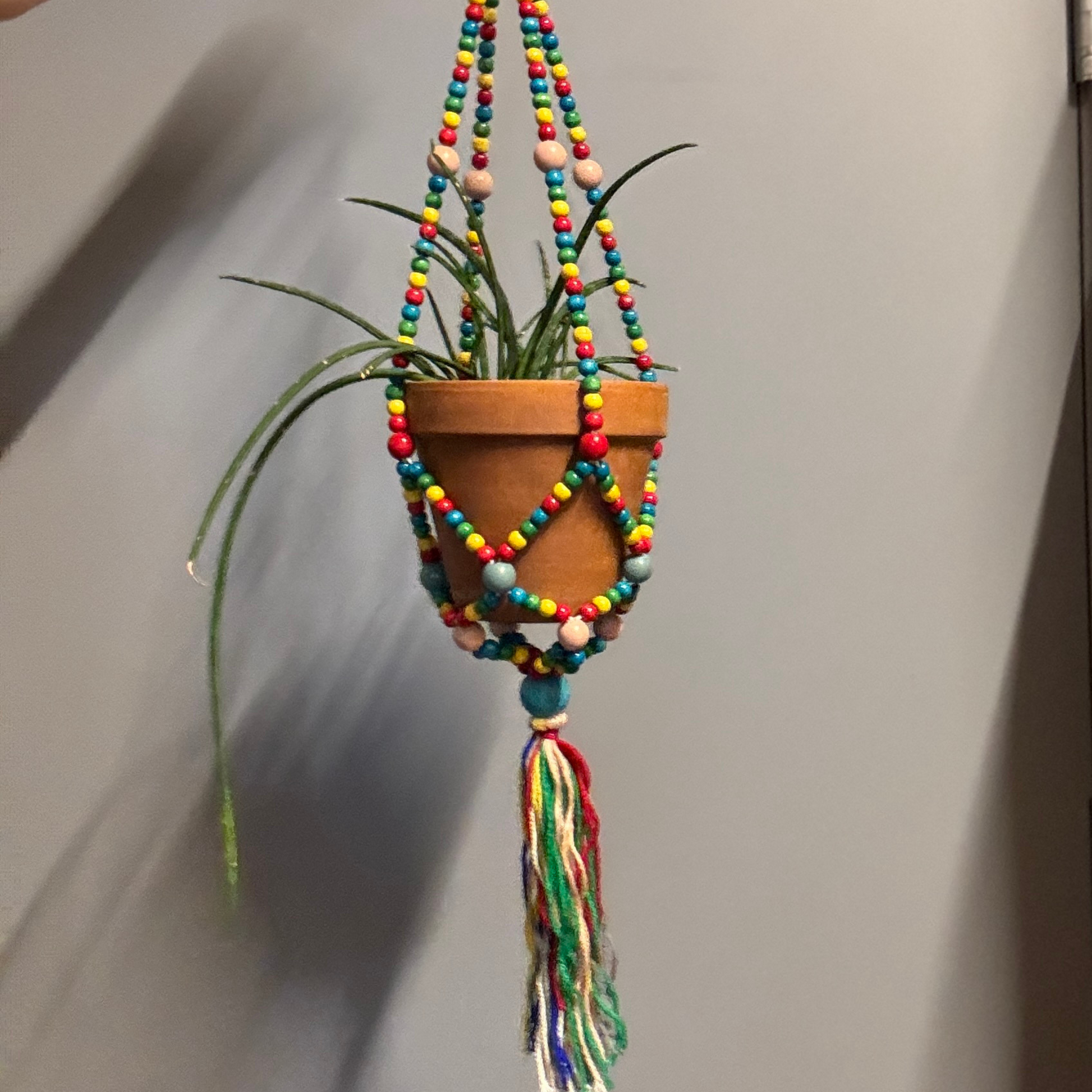 rainbow hanging planter Rainbow Macrame Plant Holder