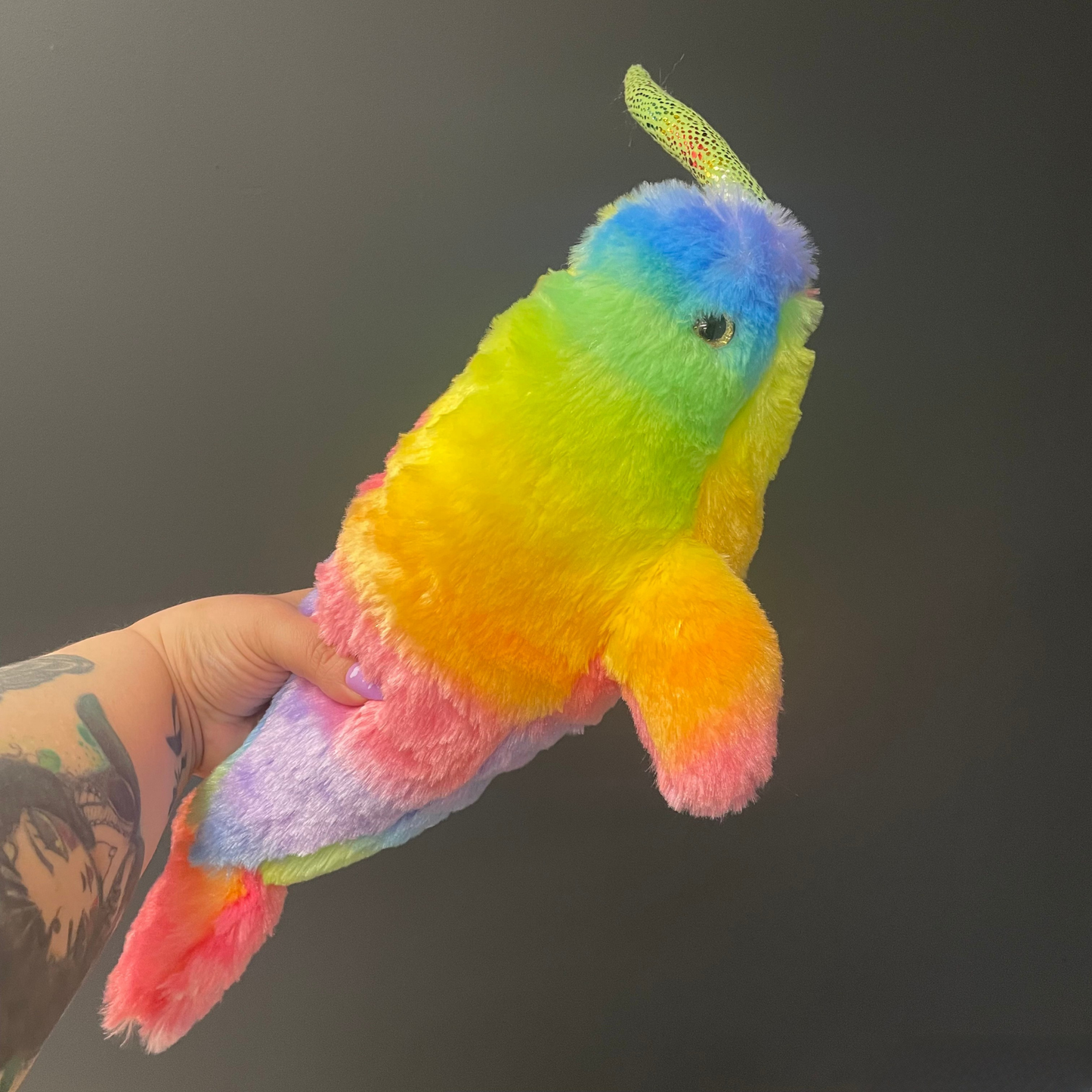 Rainbow Narwhal Stuffed Animal 12" | Rainbowkins Narwhal by Wild Republic