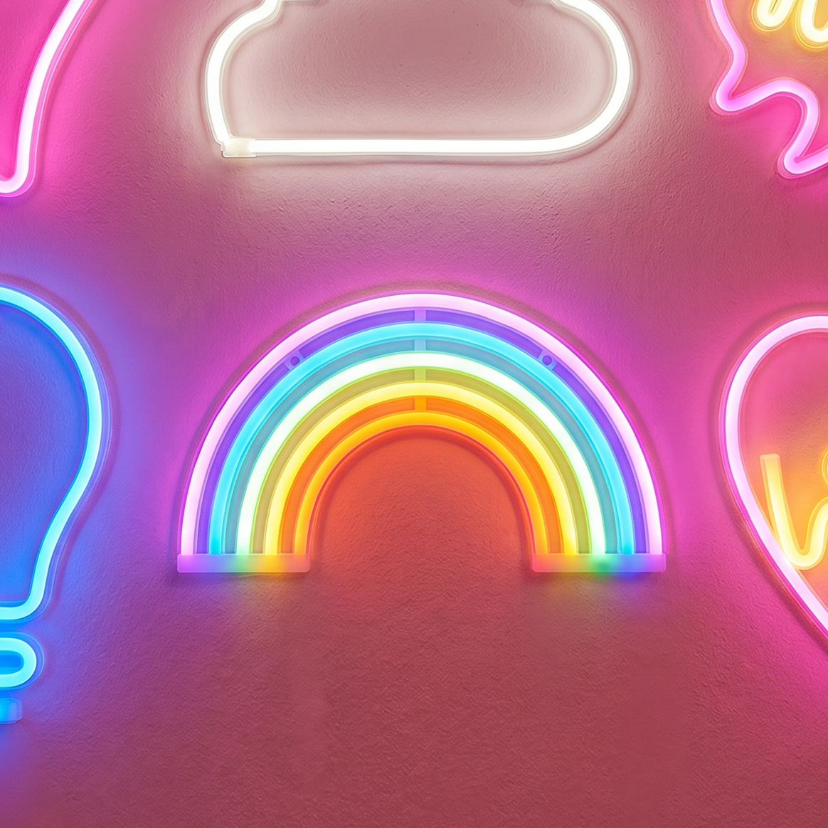 Rainbow Neon LED Light | LGBTQ Pride Retro Wall Art Sign