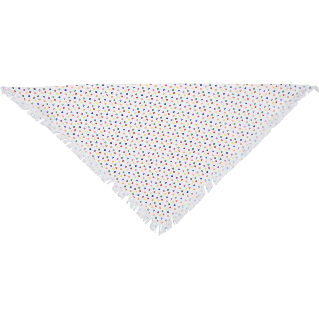 Rainbow Plaid Pet Bandana Set | Pride Dog Bandanas | Rainbow Paw & Plaid Cotton Pet Scarf Set