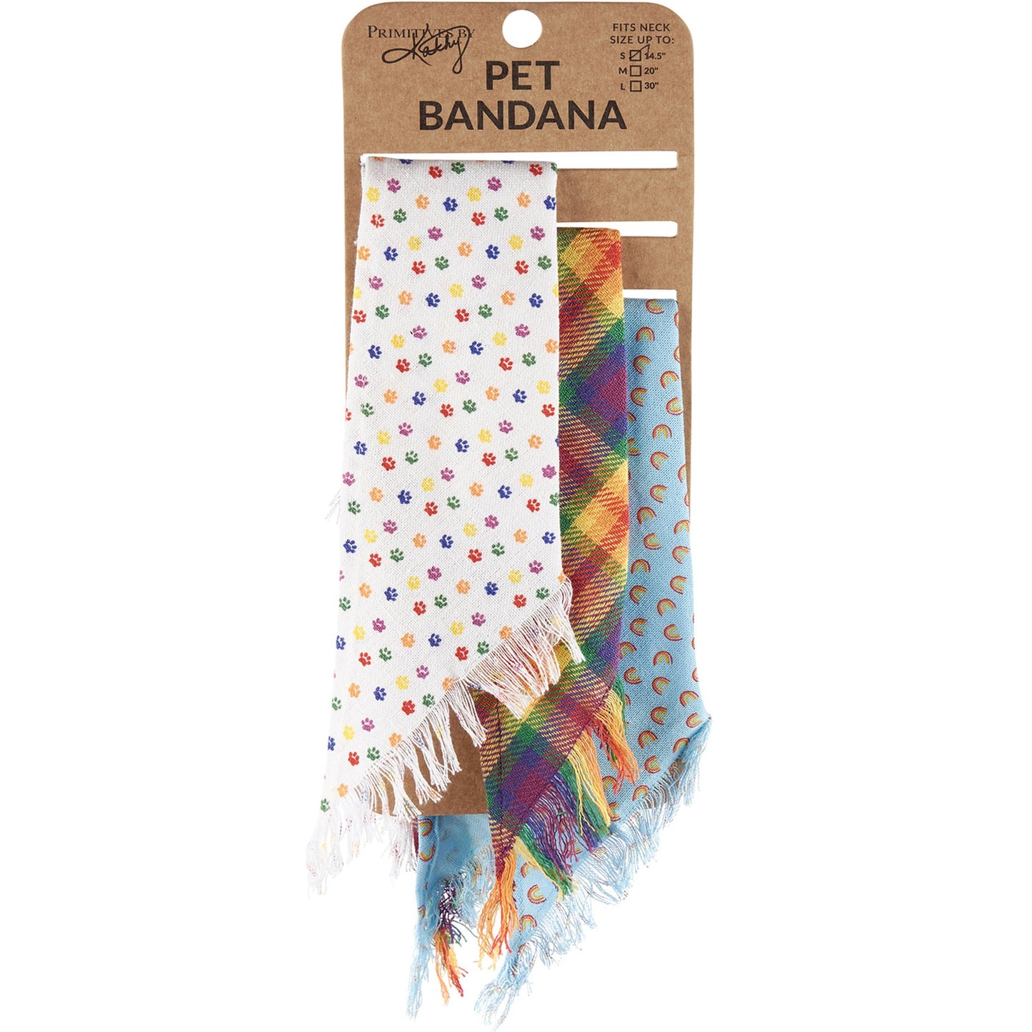 Rainbow Plaid Pet Bandana Set of 3 | Pride Dog Bandanas