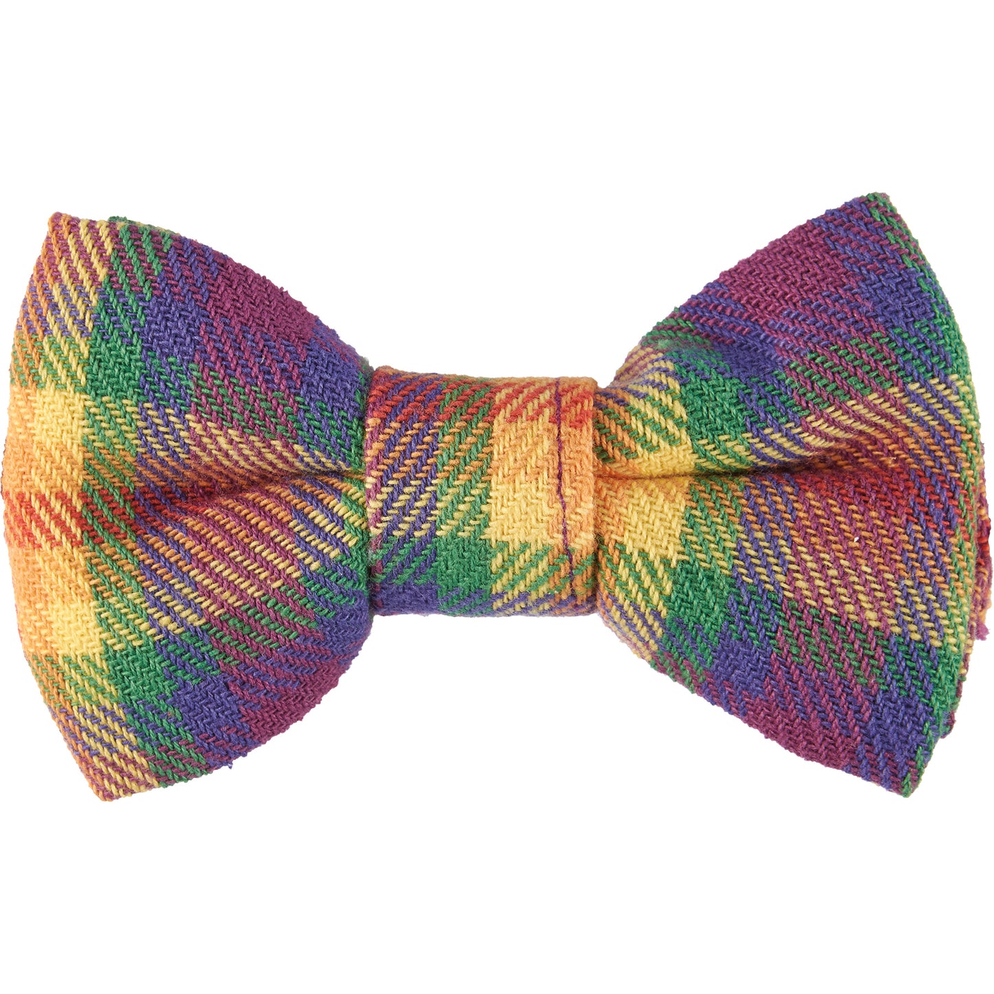 Rainbow Plaid Pet Bow Tie Set | LGBTQ Pride Pet Accessories | Gift For Cat/Dog Lover