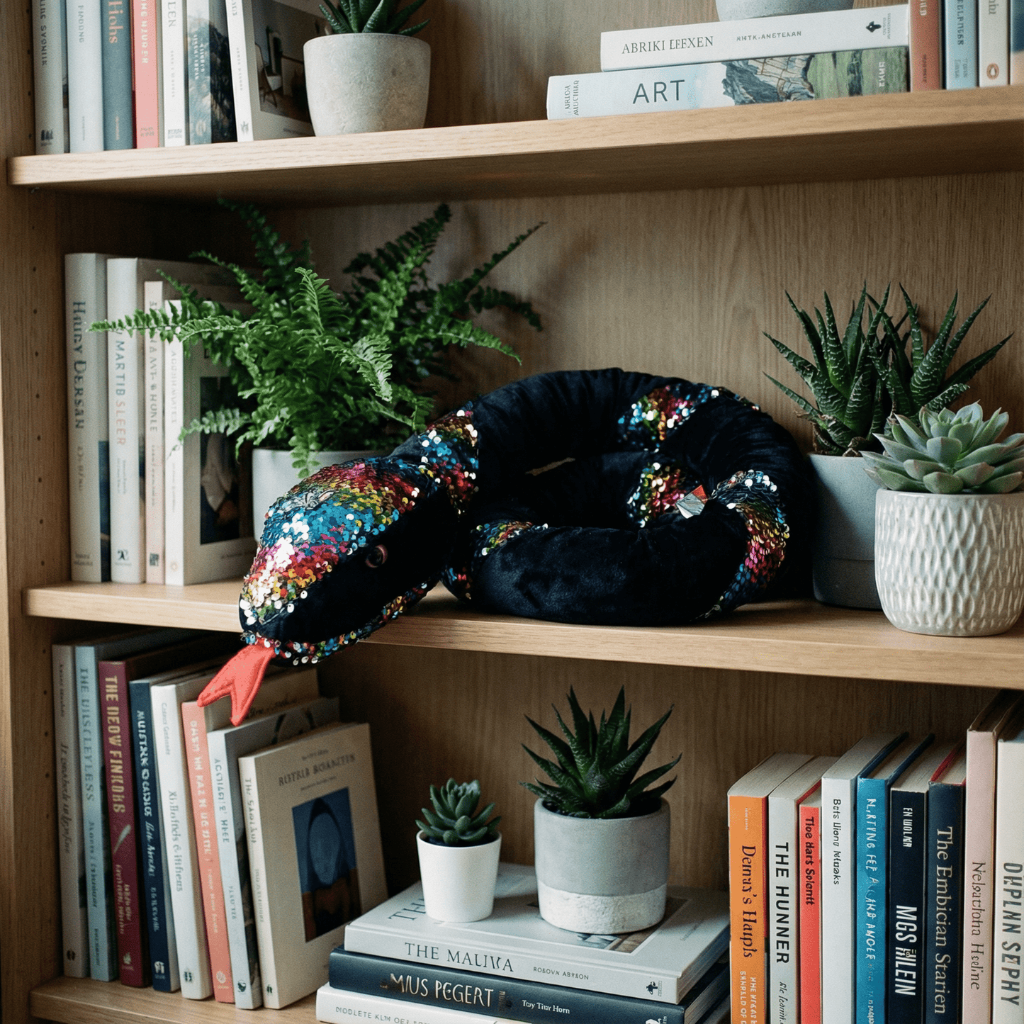 Rainbow Sequin Long Snake Stuffed Animal 54" | 4.5 Foot Long Plush Snake