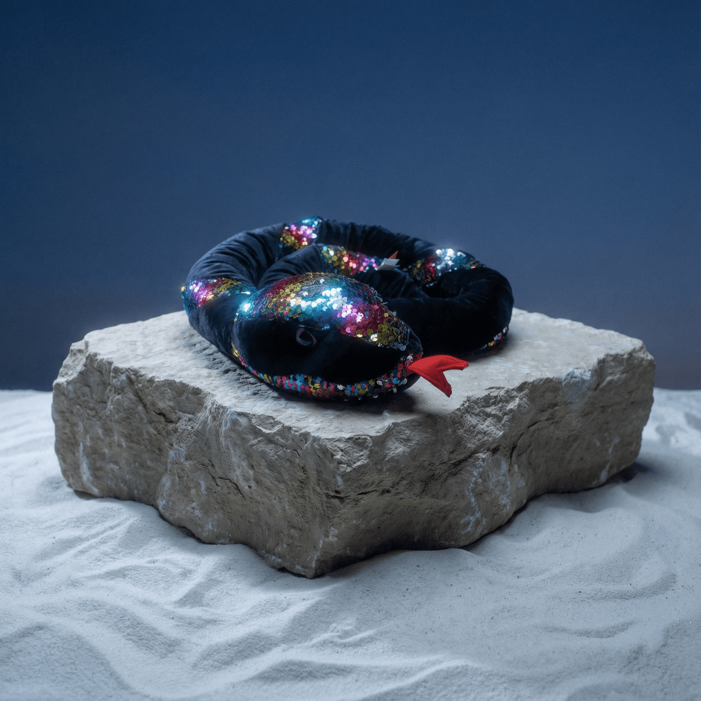 Rainbow Sequin Long Snake Stuffed Animal 54" | 4.5 Foot Long Plush Snake