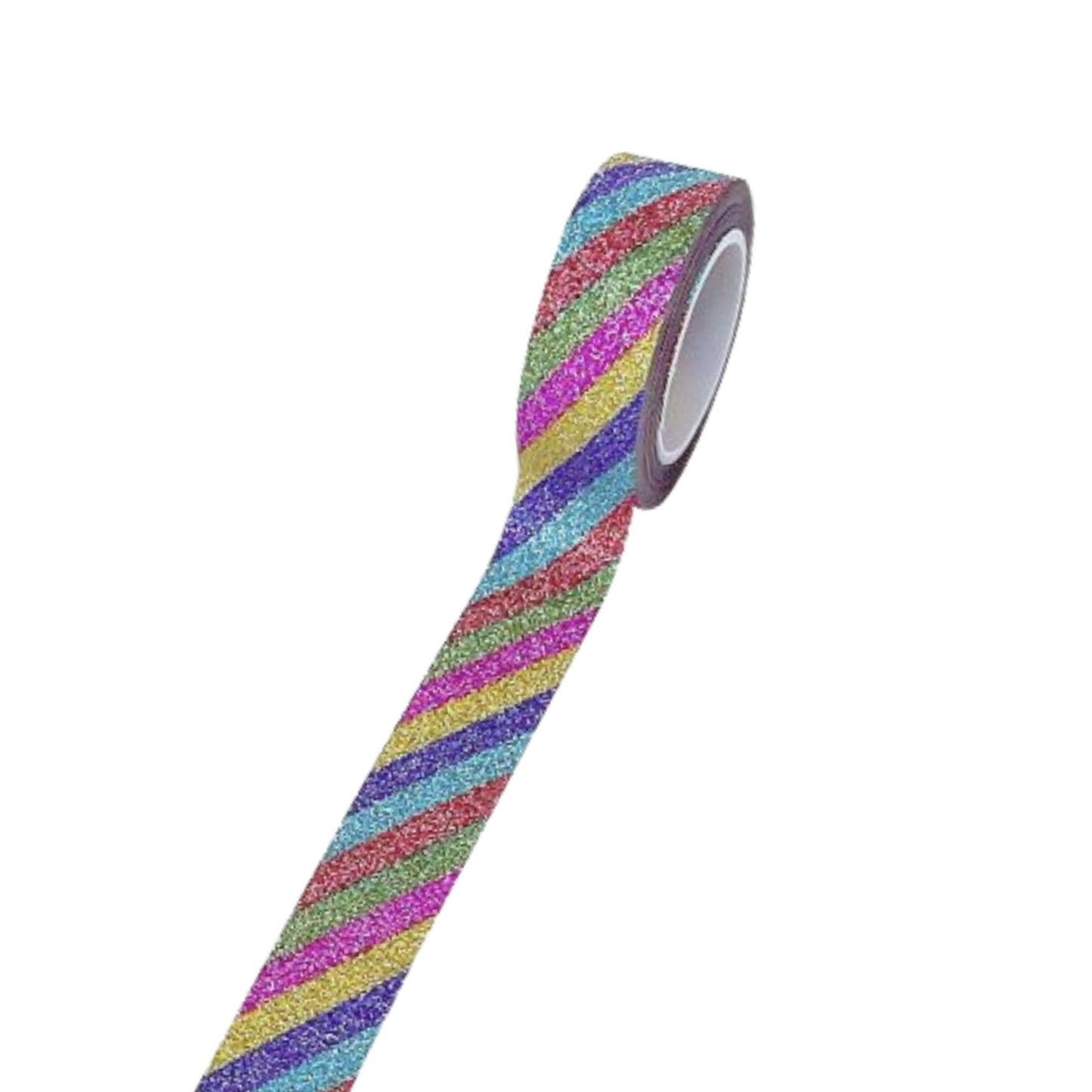 Rainbow Stripe Glitter Washi Tape