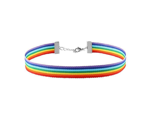 Rainbow Striped Choker | LGBTQ Pride Necklace