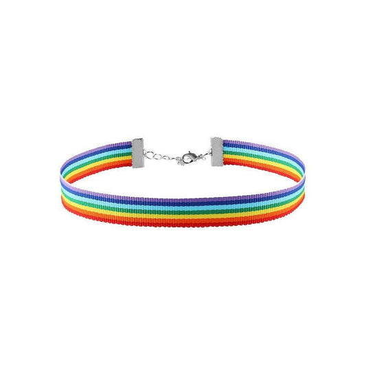 Rainbow Striped Choker | LGBTQ Pride Necklace