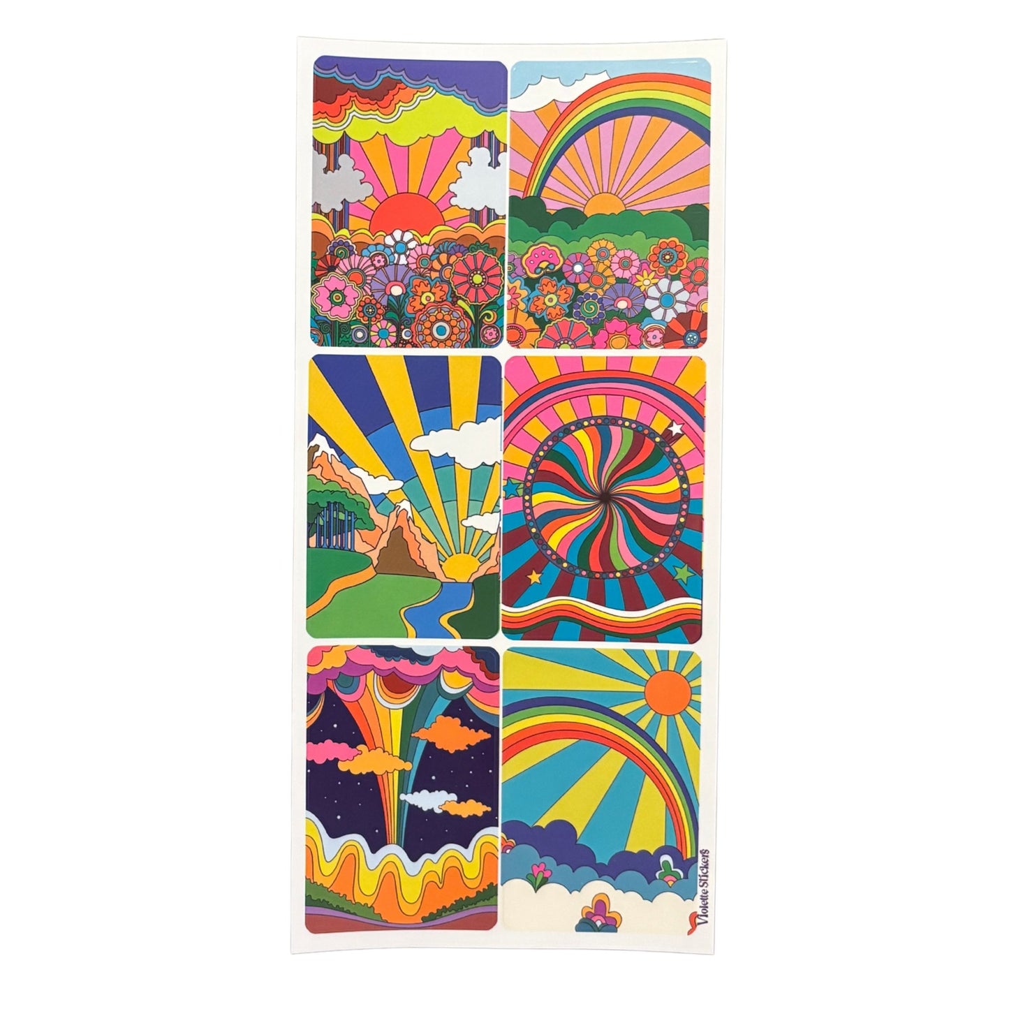 Rainbow Wheels Clear Stickers | 4" x 8" | 2 Sheets