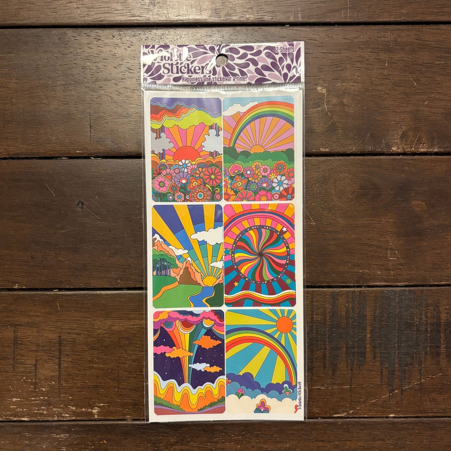 Rainbow Wheels Clear Stickers | 4" x 8" | 2 Sheets