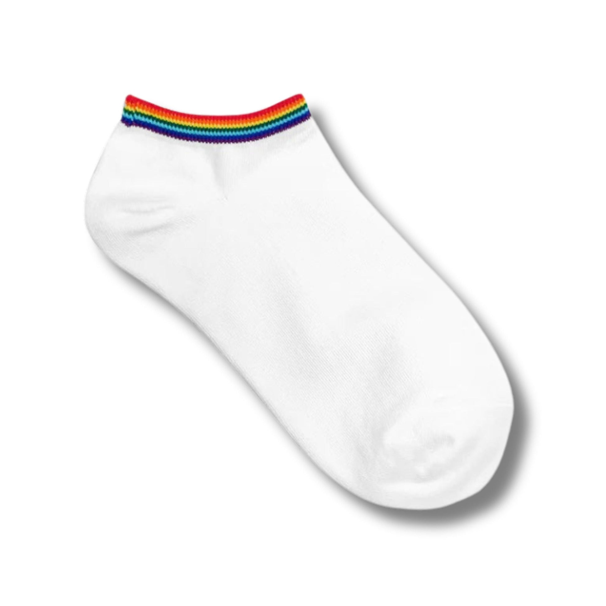 Rainbow Women's Ankle Socks in White | Pride LGBTQ Socks [Size 5-10]