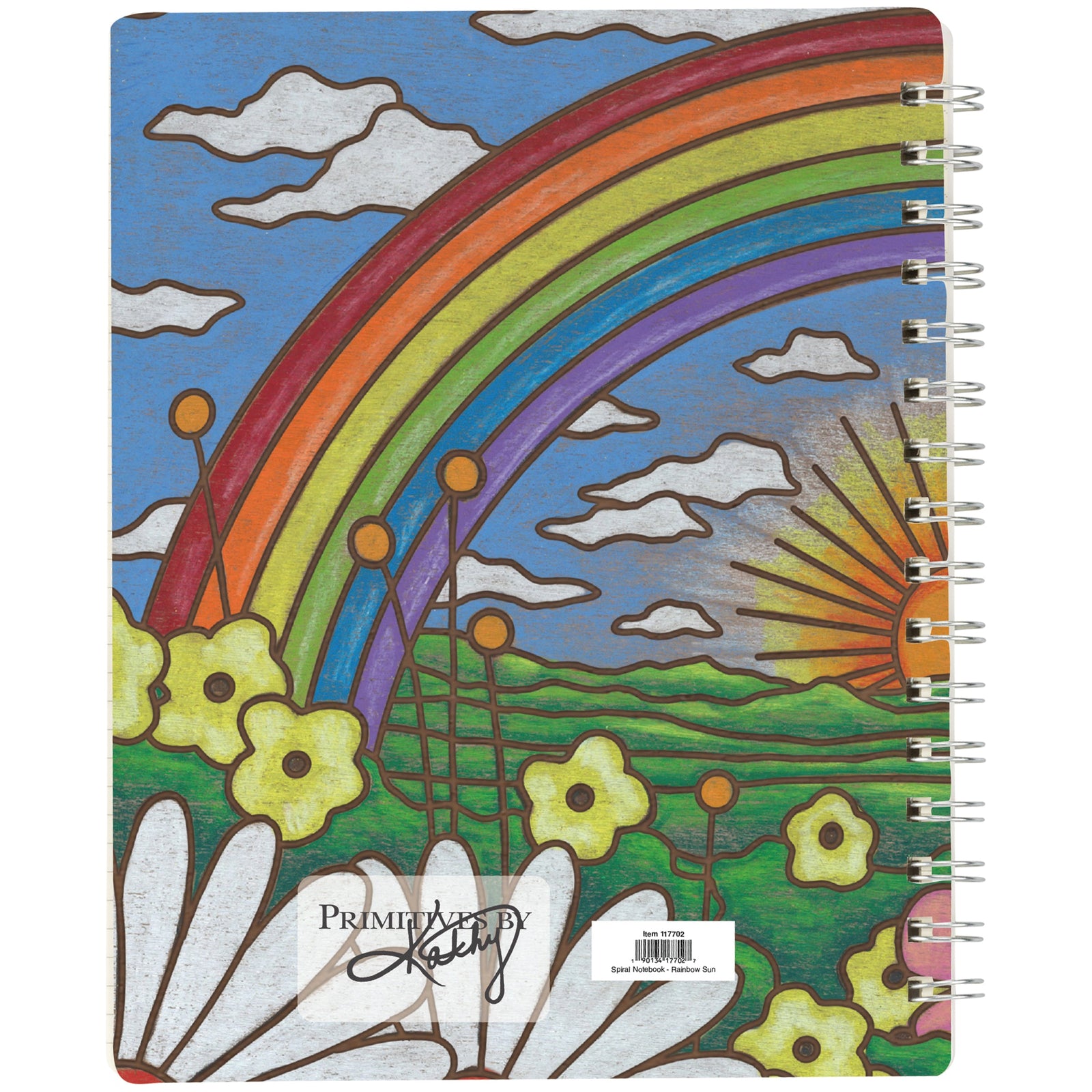 Rainbow and Sunrise Spiral Notebook | Double-Sided Journal | 120 Lined Pages