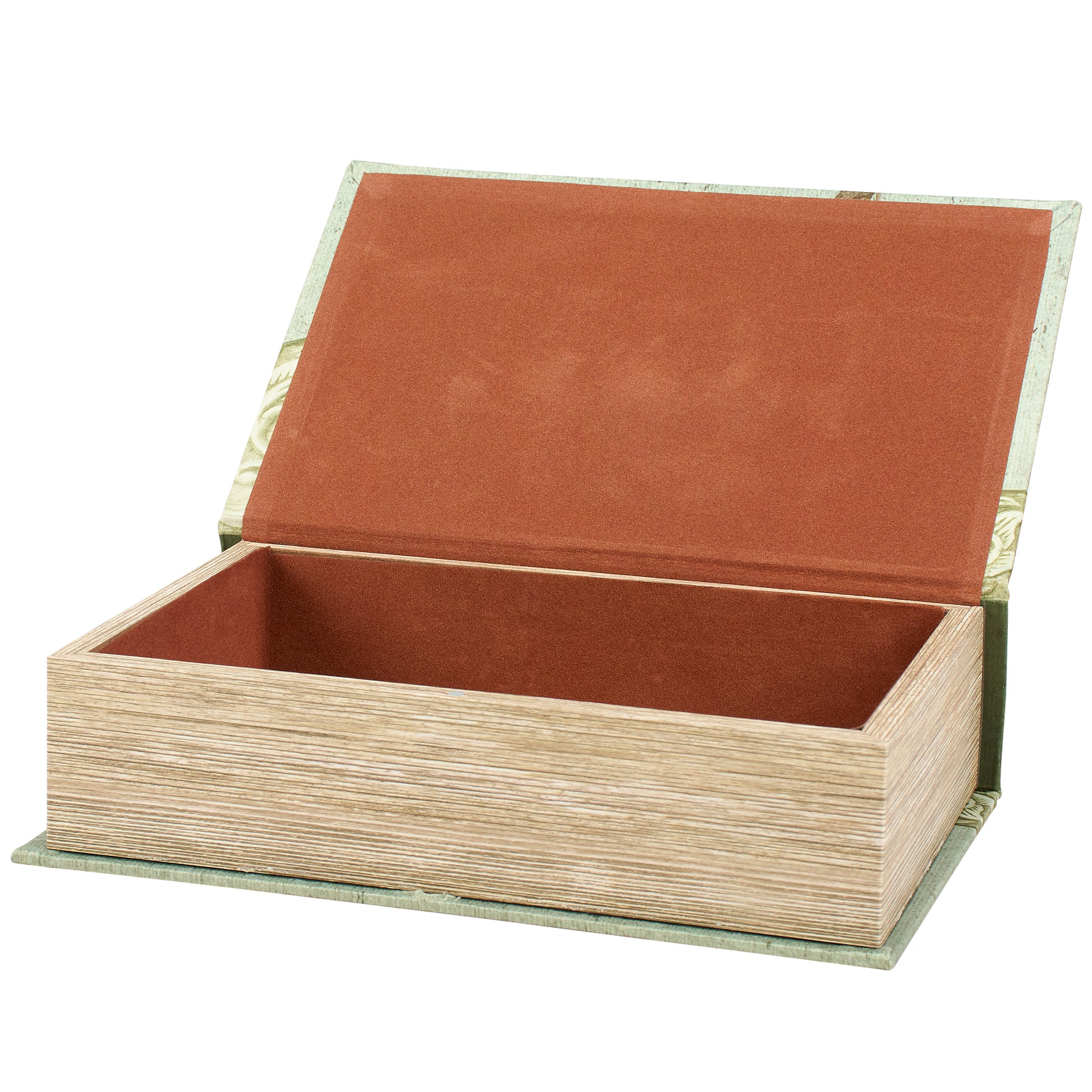 Rainforest Bird & Florals Book Box | Vintage Book Shaped Storage Stash Trinket Box