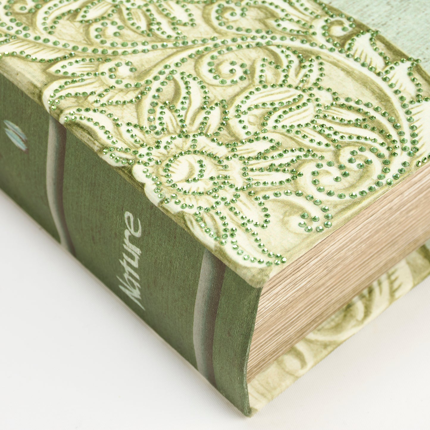 Rainforest Bird & Florals Book Box | Vintage Book Shaped Storage Stash Trinket Box