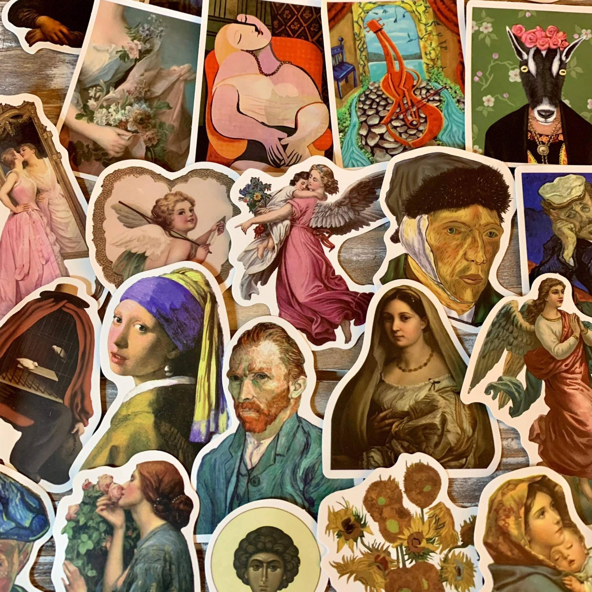 Random Art Stickers Pack | 20 Assorted Stickers of Famous Paintings ...