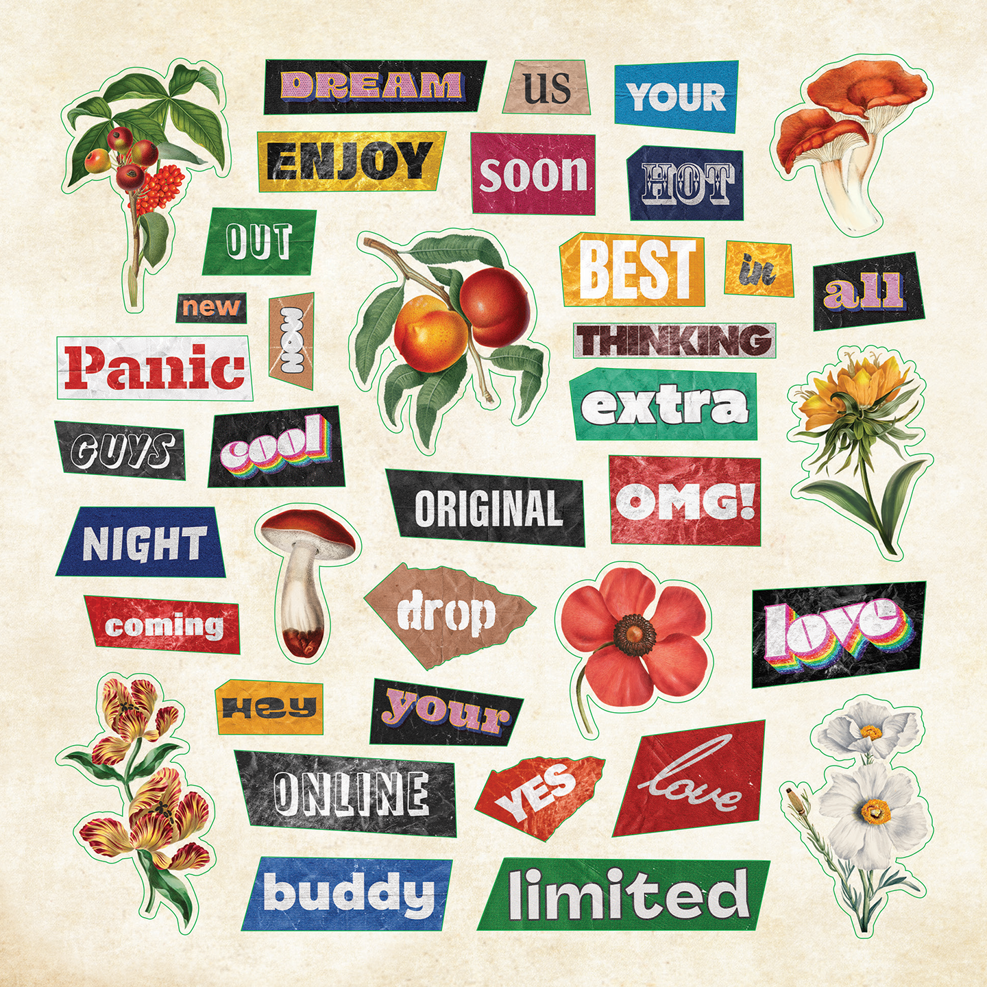 Ransom Notes Sticker Book | 2,100+ Retro Letters & Numbers Stickers on 50 Pages for Journals & Collage