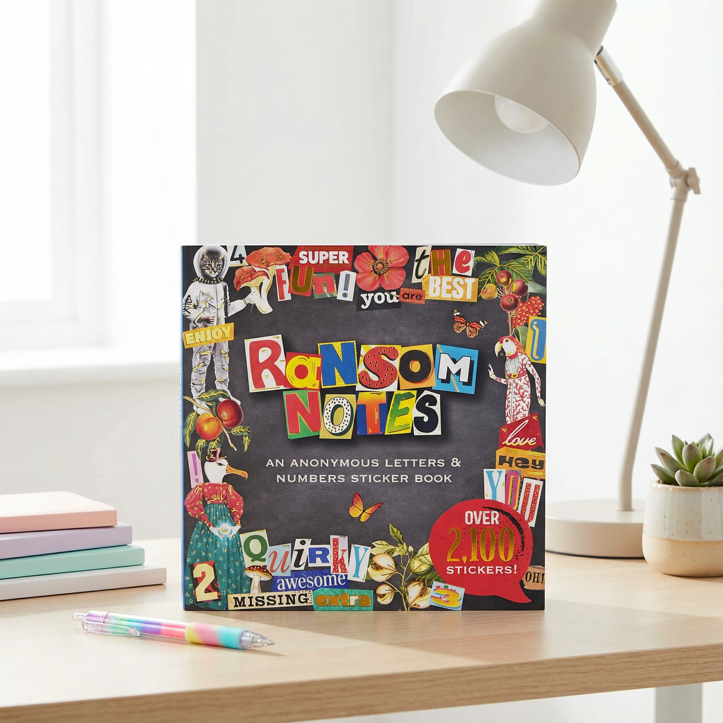 Ransom Notes Sticker Book | 2,100+ Retro Letters & Numbers Stickers on 50 Pages for Journals & Collage