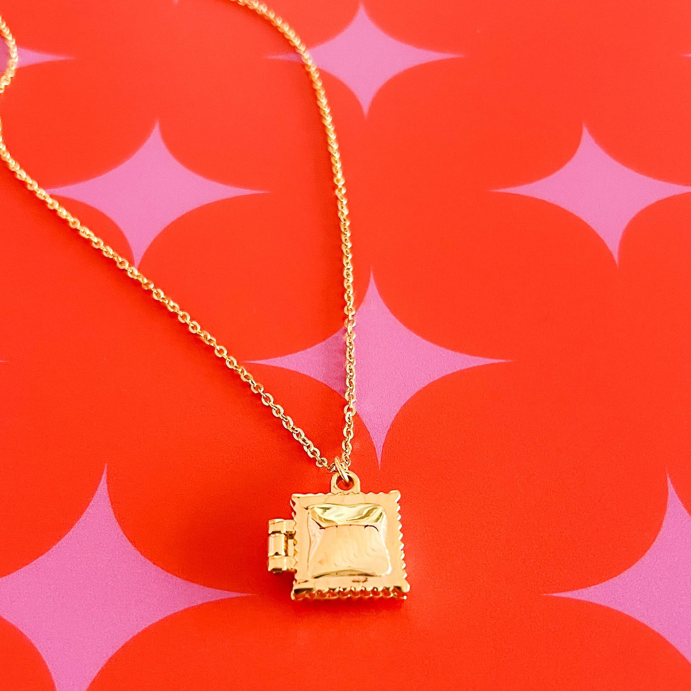 Ravioli Locket Necklace