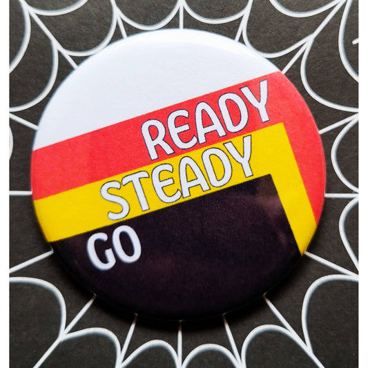 Ready Steady Go Classic Punk Rock Small Pinback Button | 1.25" Diameter