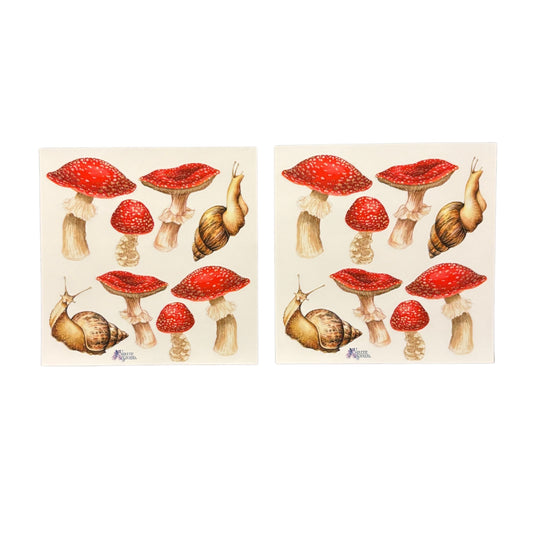 Real Mushrooms Stickers | 4" x 4" Paper Stickers | 2 Sheets-Violette Stickers-The Bullish Store