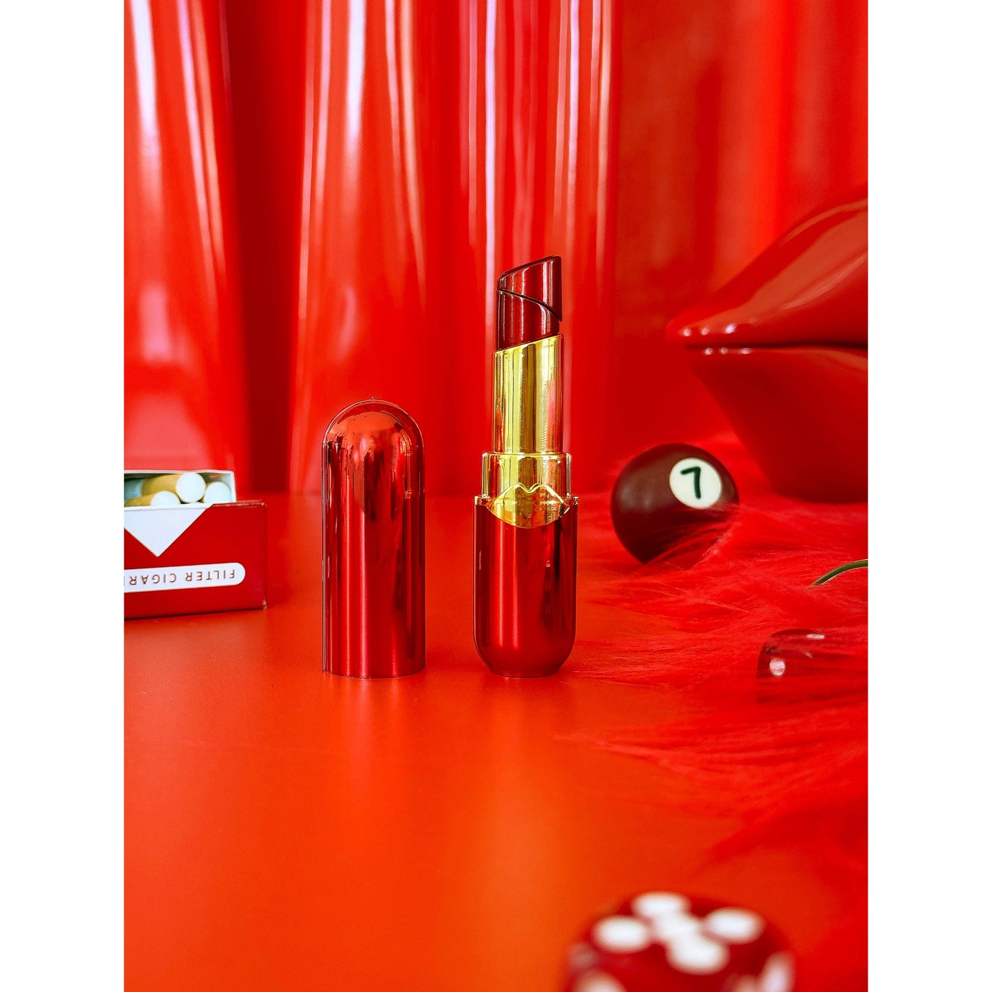 Red Lipstick Lighter | Cigarette Pocket Igniter | 3.5"