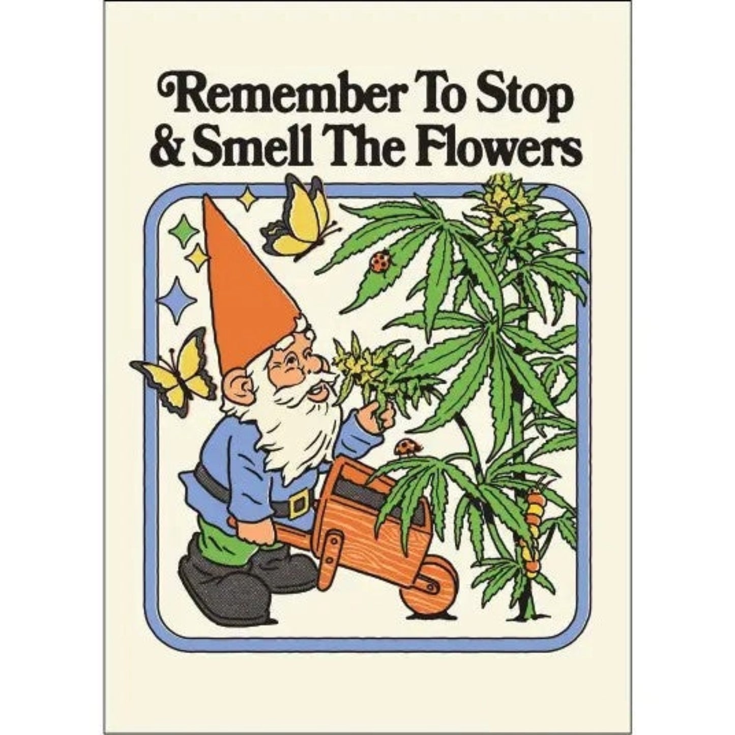 Remember To Stop & Smell the Flowers Rectangular Magnet | Refrigerator Magnetic Surface Decor-Ephemera-The Bullish Store