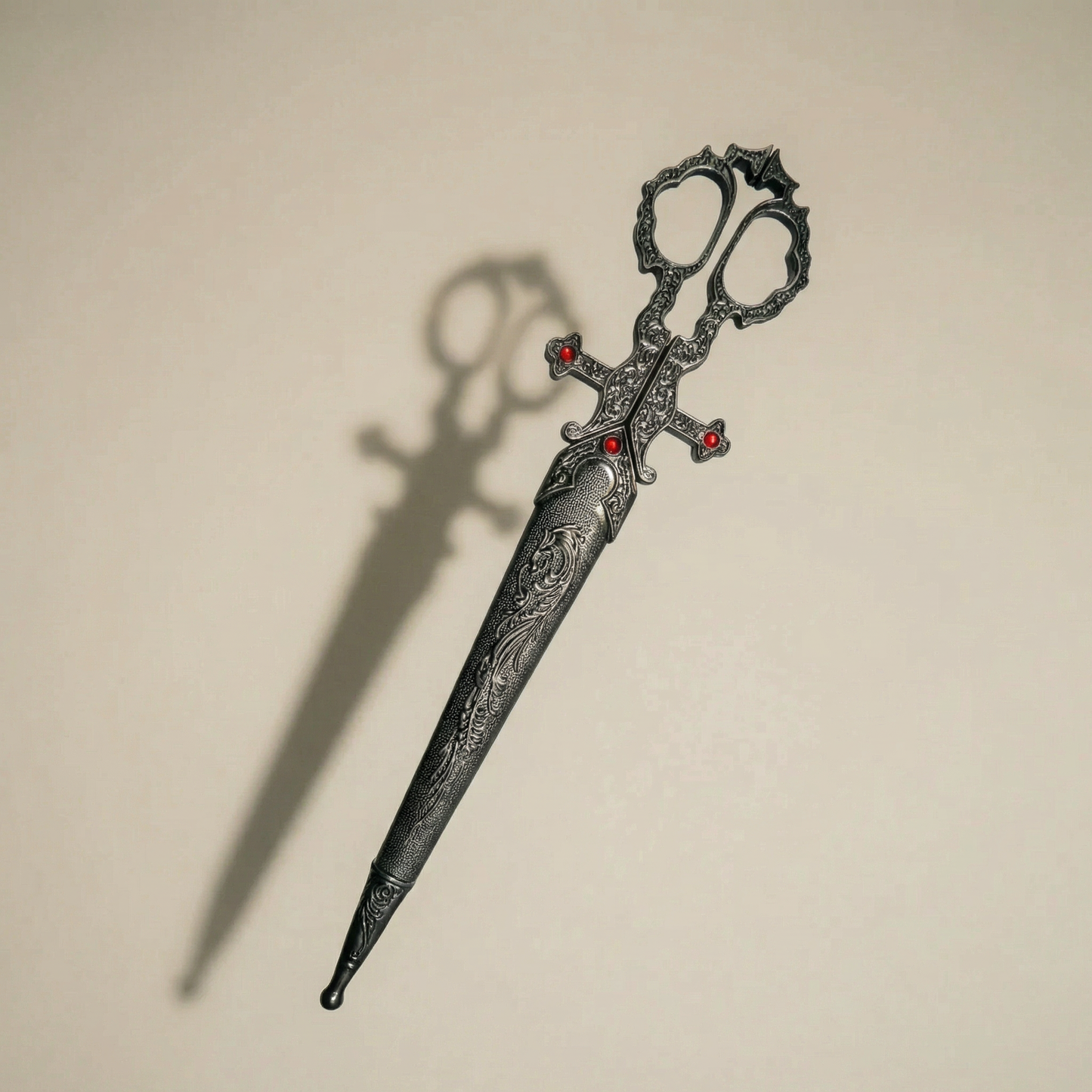 Renaissance Scissors with Scissors Holder | Sword in Scabbard Fantasy Novelty Large Scissors