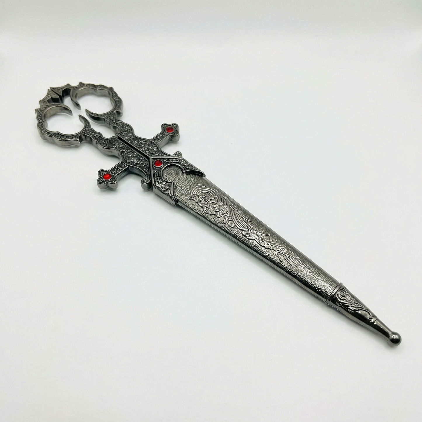Renaissance Scissors with Scissors Holder | Sword in Scabbard Fantasy Novelty Large Scissors