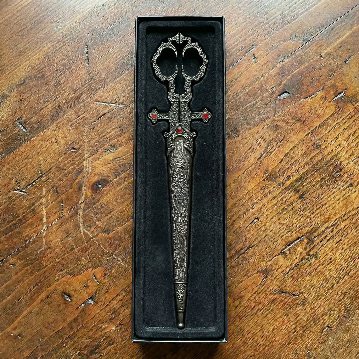 Renaissance Scissors with Scissors Holder | Sword in Scabbard Fantasy Novelty Large Scissors