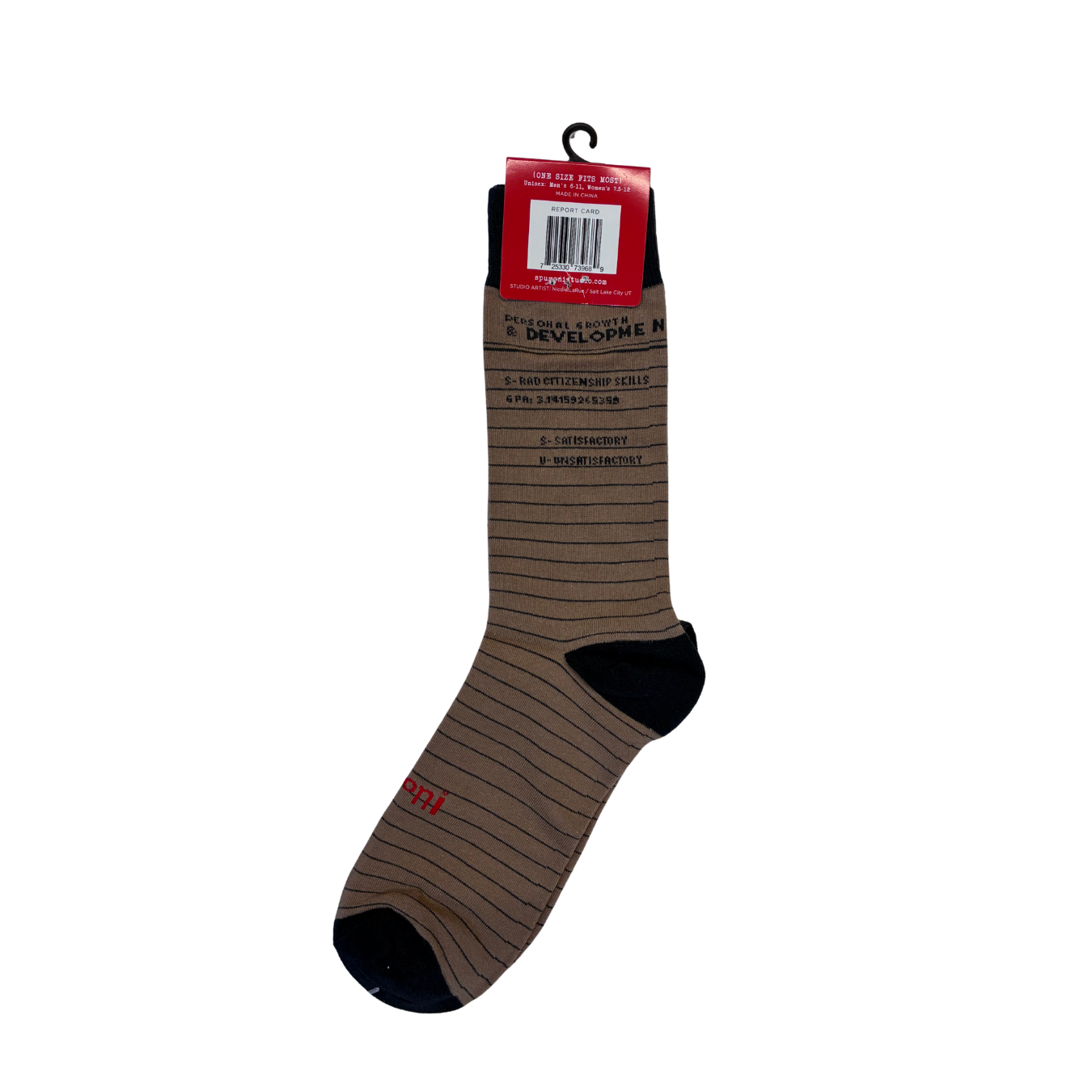 Report Card School Rules Crew Socks | Unisex Adult Retro Novelty Socks