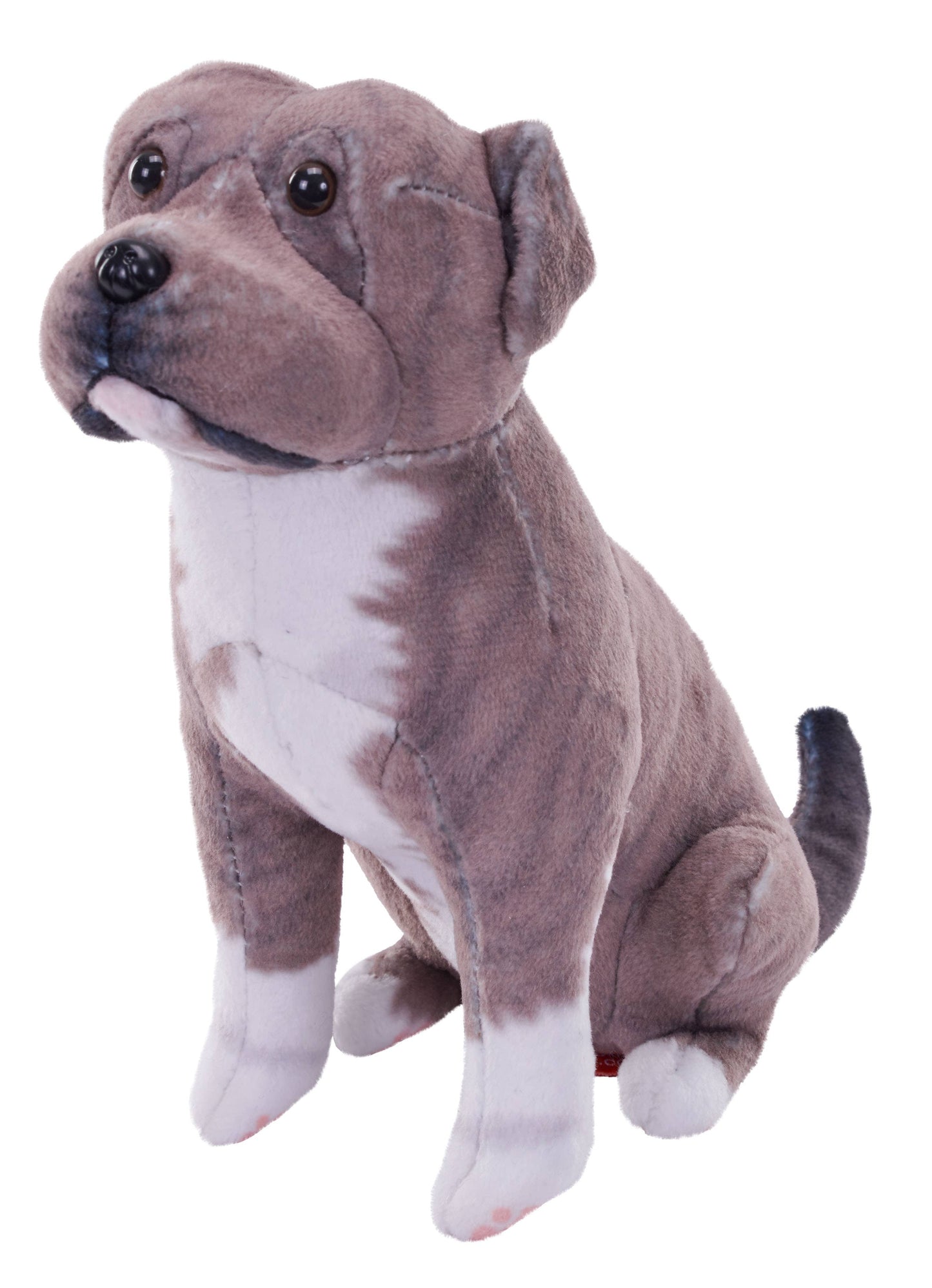 Rescue Pit Bull Gray Dog Stuffed Animal with Sound 5.5"