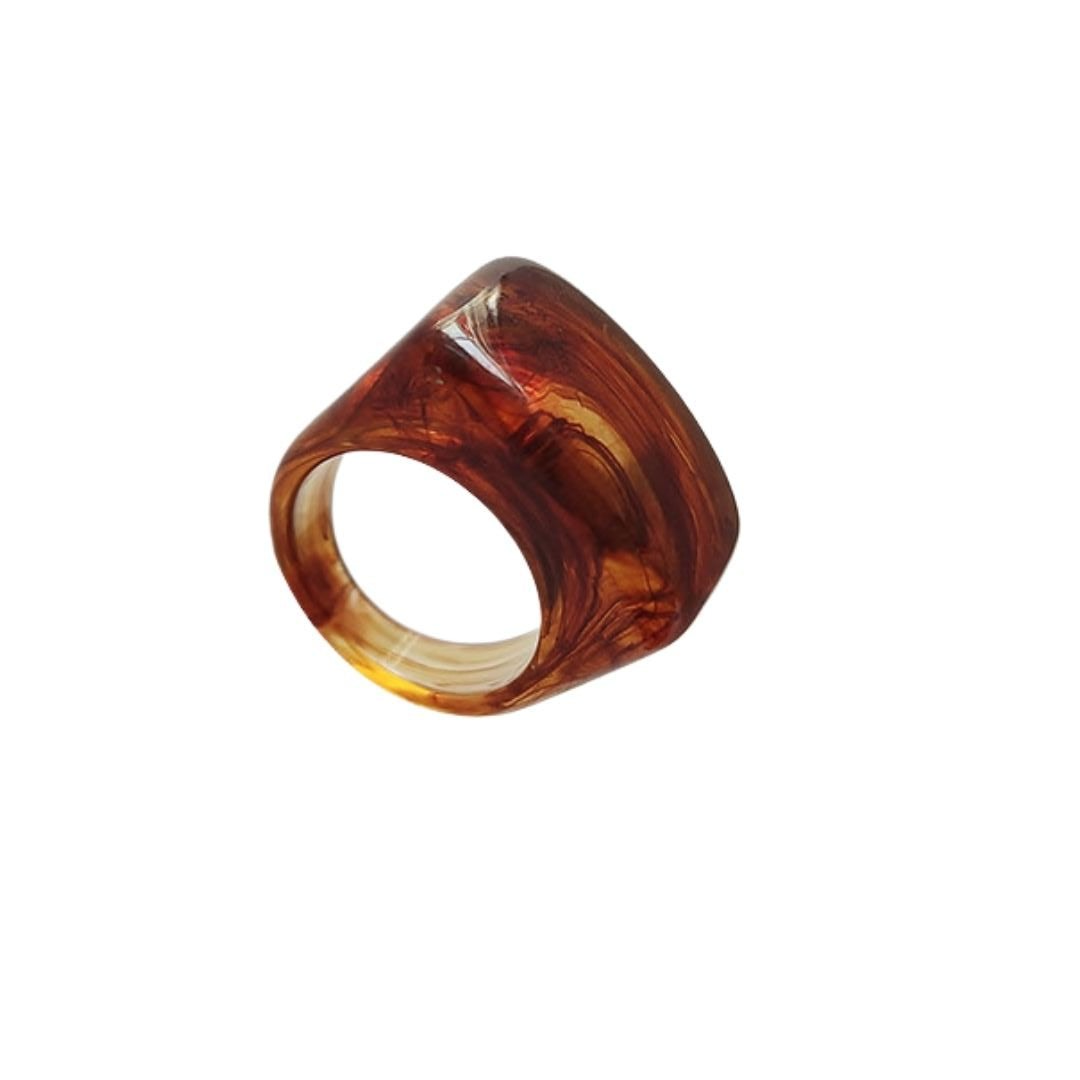 Resin Swirl Statement Ring (7 Colorways)-Paper & Quartz-The Bullish Store