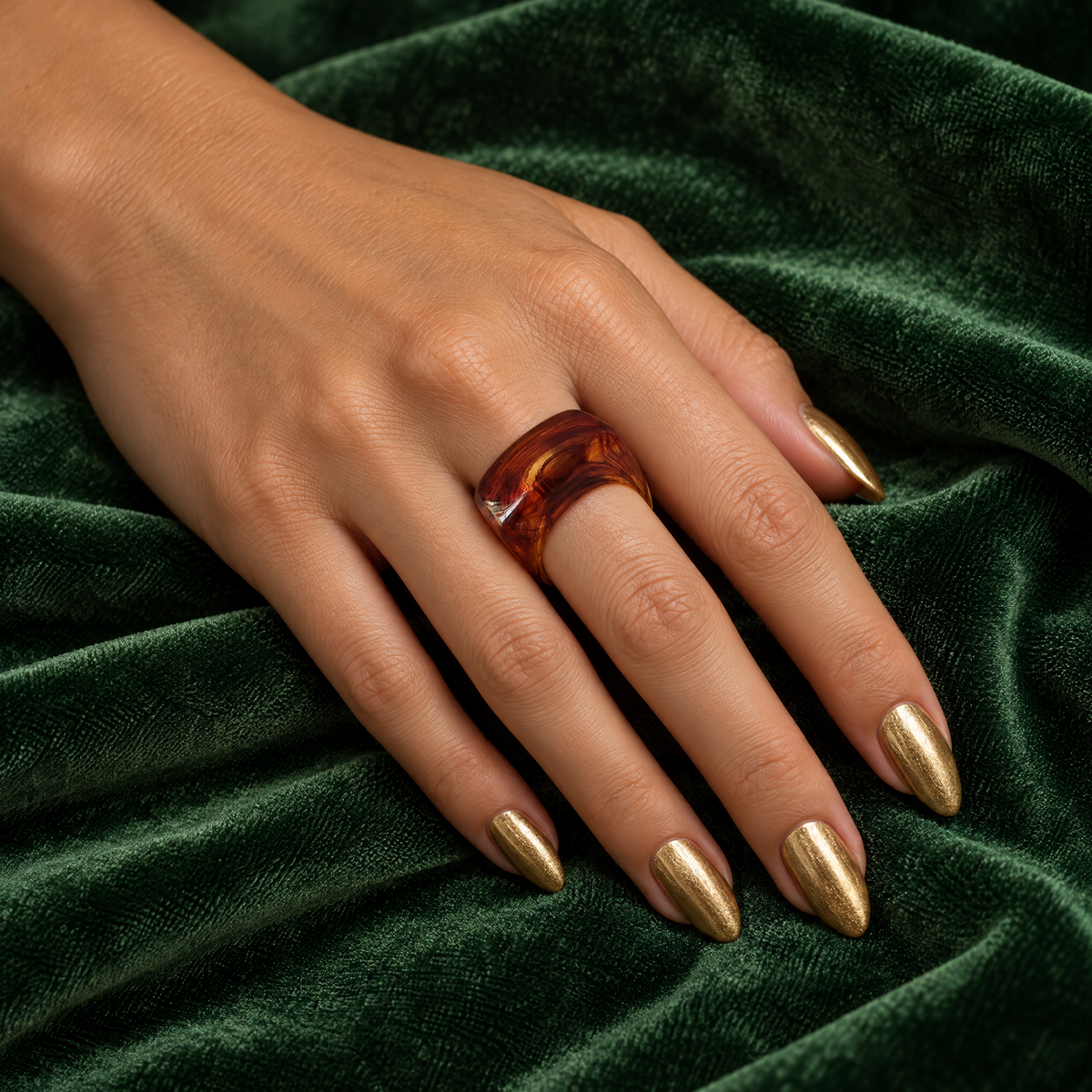 Resin Swirl Statement Ring (7 Colorways)-Paper & Quartz-The Bullish Store