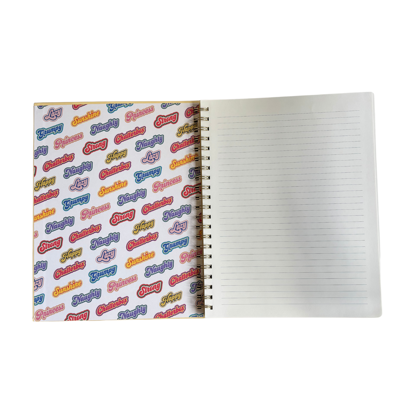 Retro 1970s 1980s Little Miss and Mr. Men Full Size Hardcover Spiral Notebook So Many Feelings | Hardcover Journal