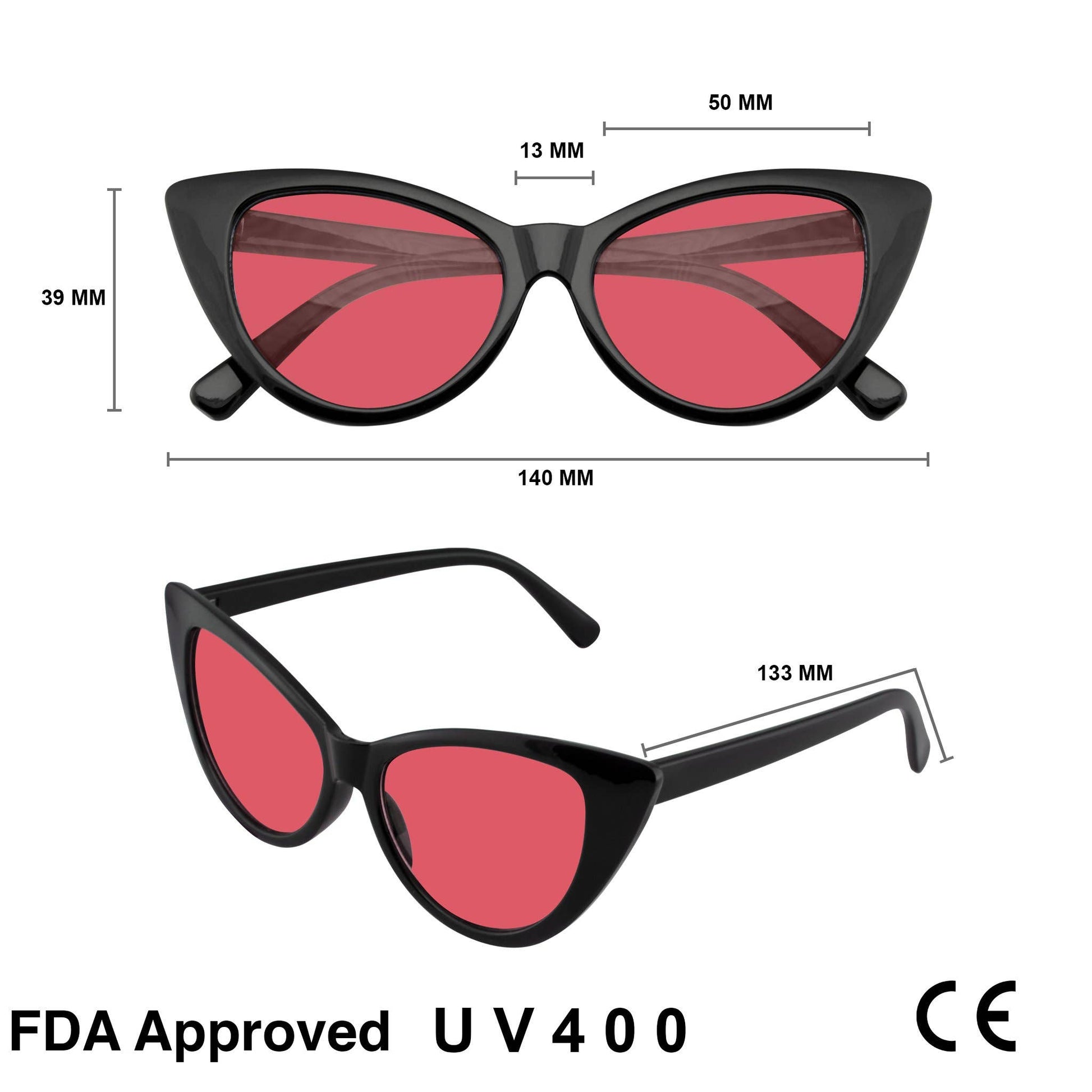 Retro 1990's Black Cat Eye Women's Sunglasses