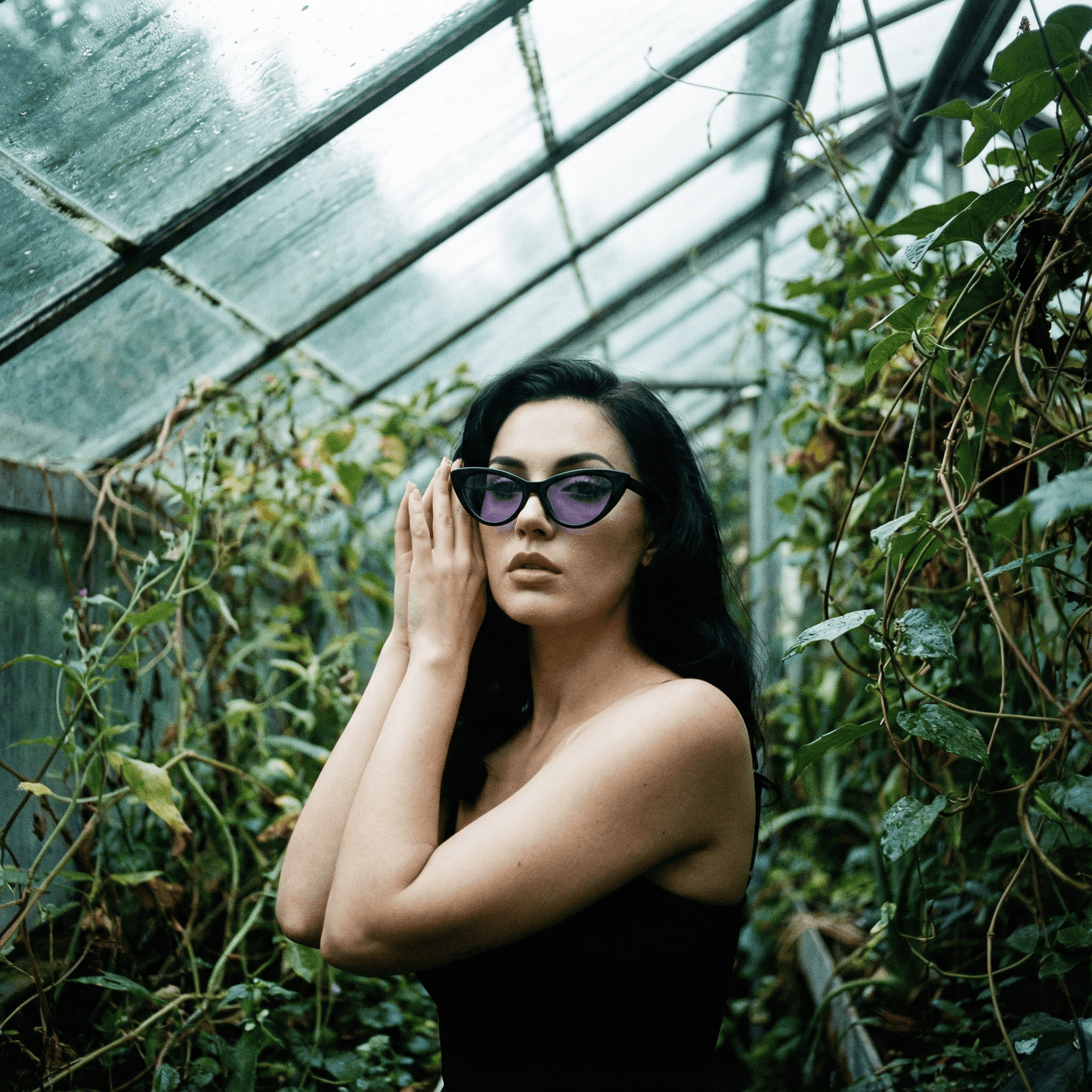 Retro 1990's Black Cat Eye Women's Sunglasses