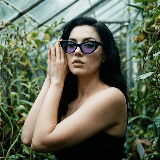 Retro 1990's Black Cat Eye Women's Sunglasses