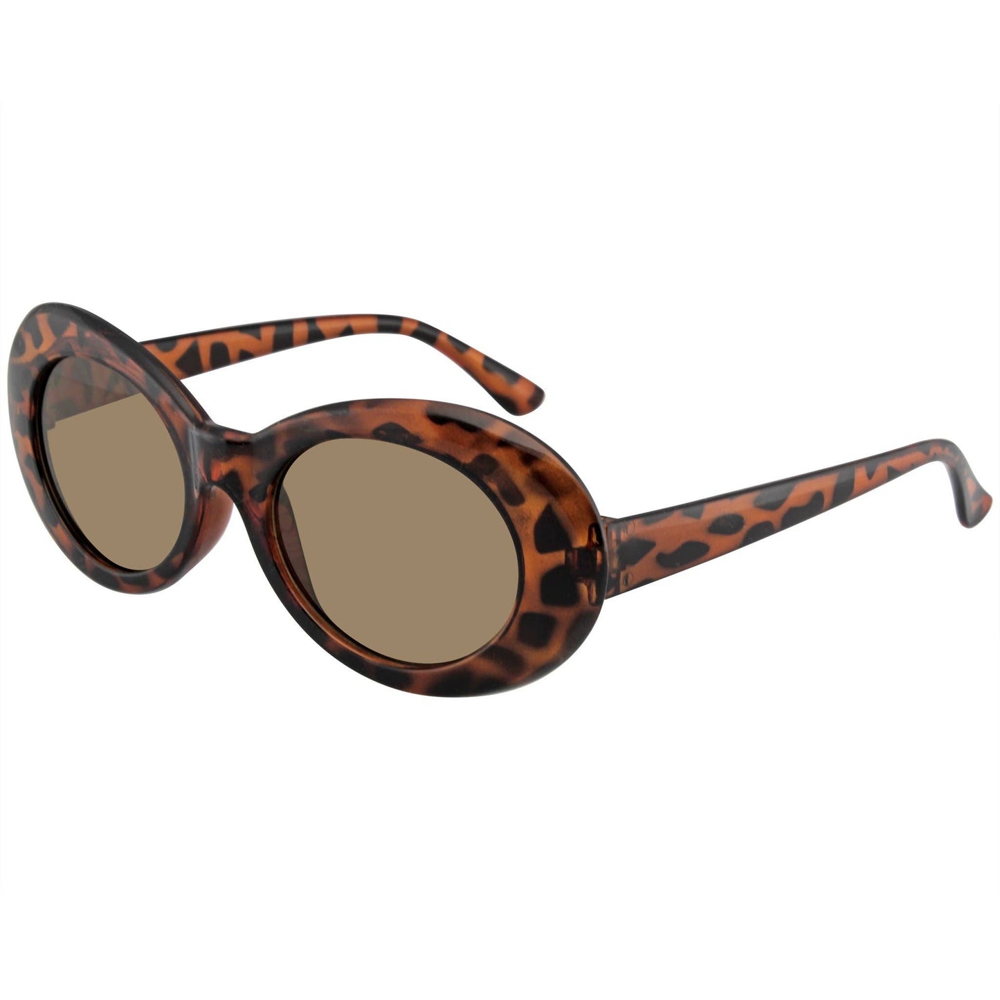 Retro 90’s Round Oval Clout Sunglasses | Vintage Gradient Lens Shades in Tortoise & Red | UV400 Protection