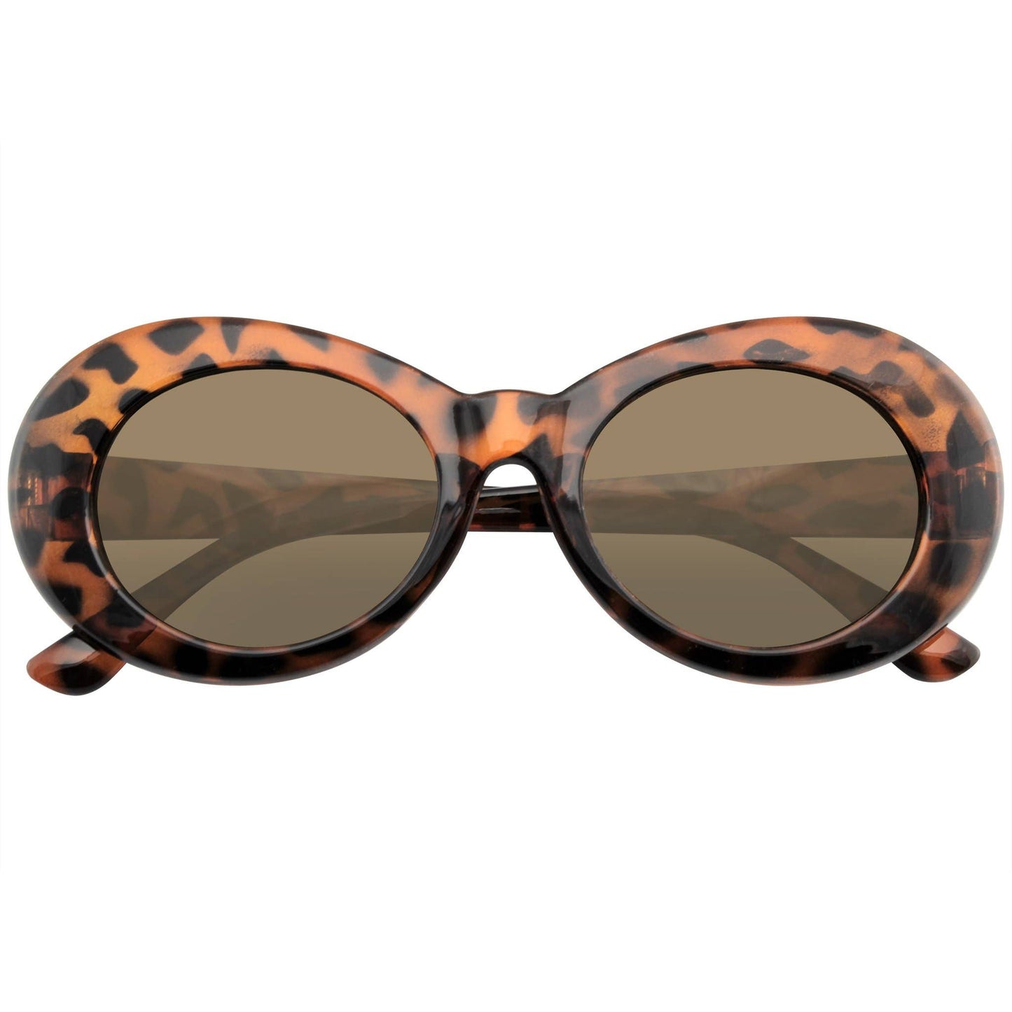 Retro 90’s Round Oval Clout Sunglasses | Vintage Gradient Lens Shades in Tortoise & Red | UV400 Protection