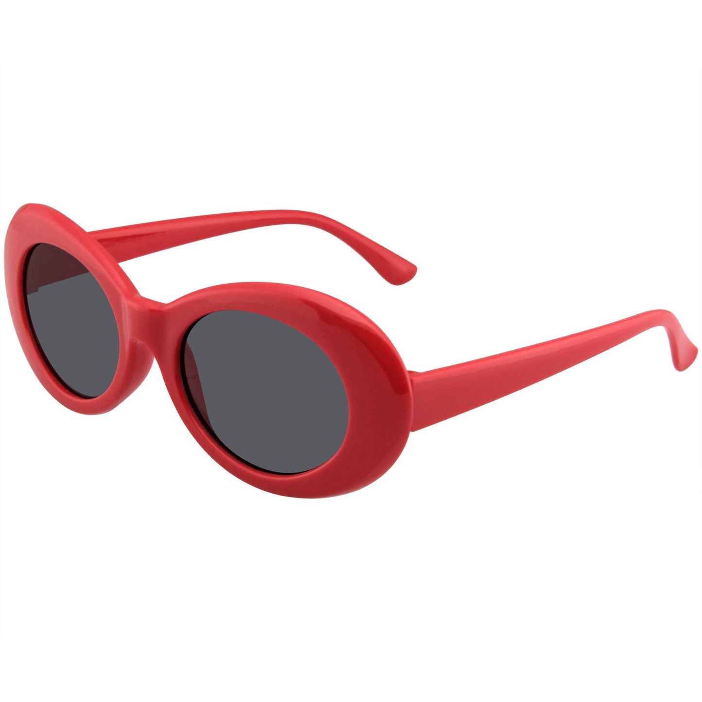 Retro 90’s Round Oval Clout Sunglasses | Vintage Gradient Lens Shades in Tortoise & Red | UV400 Protection