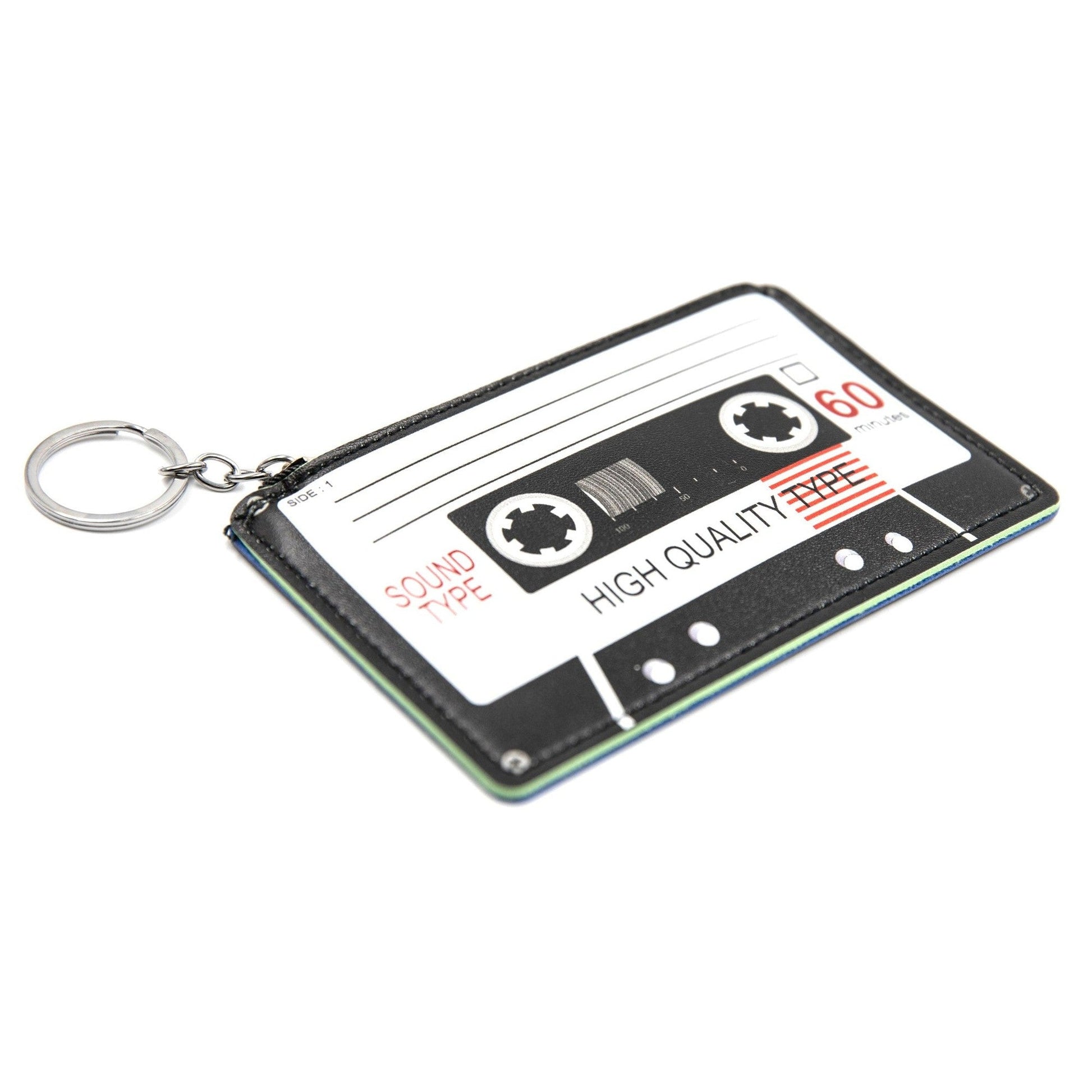 Retro Cassette Graphic Black White Cute Cool Small/Mini Zip Coin/Change Purse/Bag/Pouch/Wallet