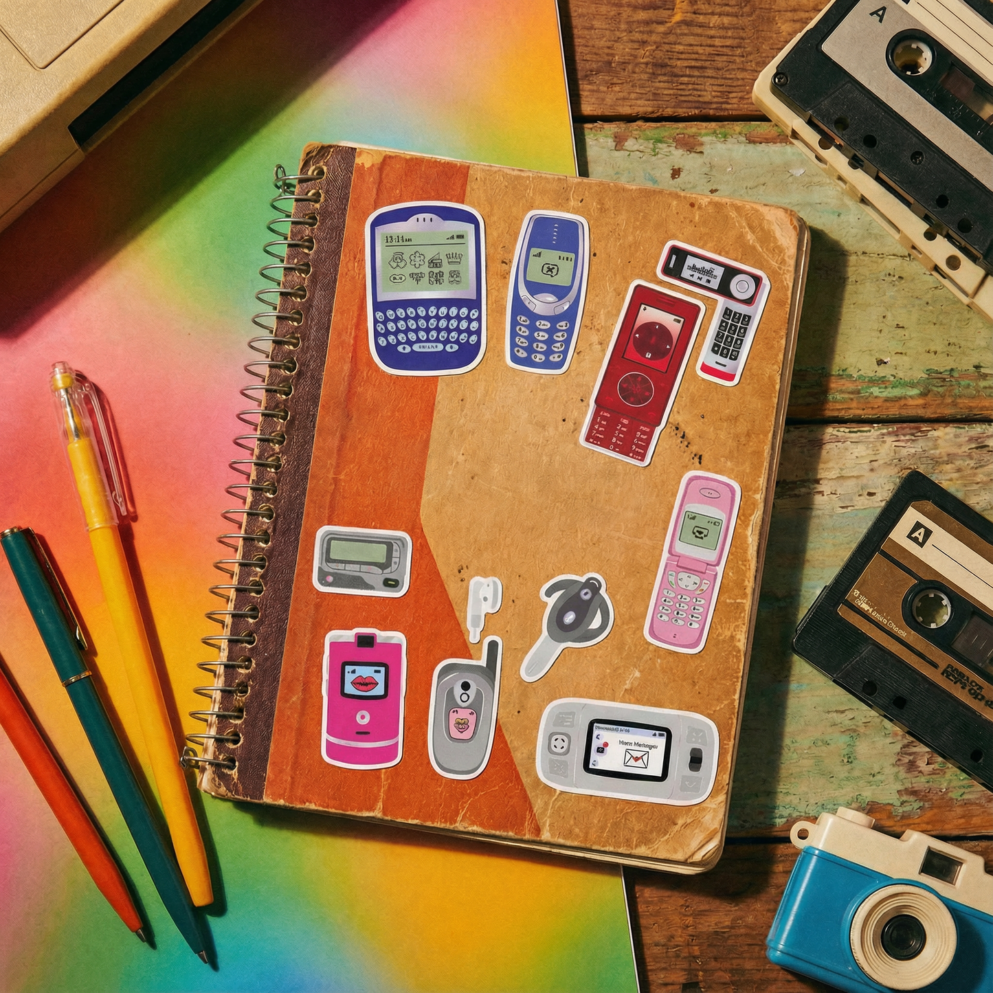 Retro Rings Stickers | Vintage Phone Decorative Decals | Sticker Lovers Collection