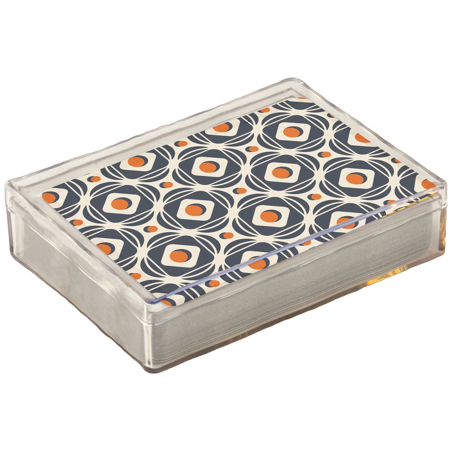 Retro Tile Playing Cards | Vintage Pattern Deck with Acrylic Case